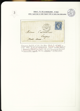 1849-1874, Collection sur les oblitérations de Paris