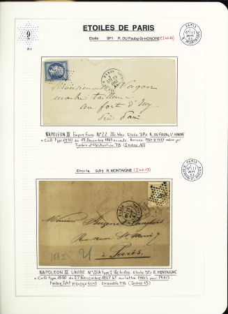 1849-1874, Collection sur les oblitérations de Paris