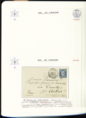 1849-1874, Collection sur les oblitérations de Paris