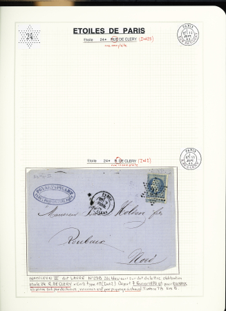1849-1874, Collection sur les oblitérations de Paris