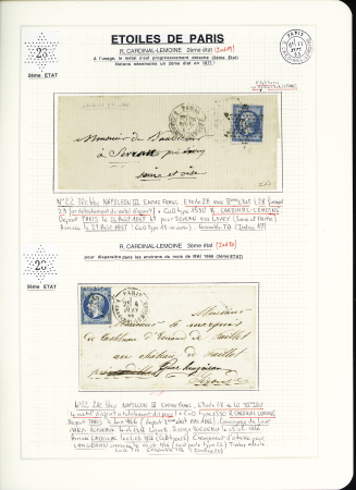1849-1874, Collection sur les oblitérations de Paris
