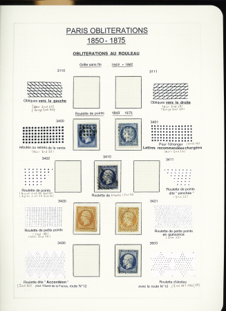1849-1874, Collection sur les oblitérations de Paris