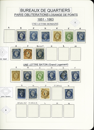 1849-1874, Collection sur les oblitérations de Paris