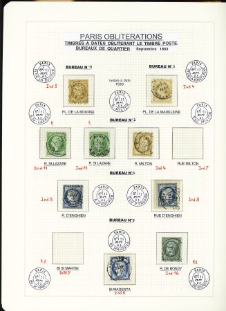 1849-1874, Collection sur les oblitérations de Paris