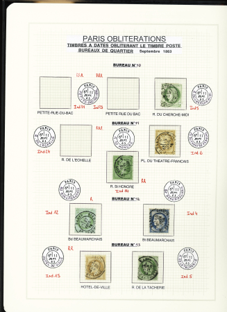 1849-1874, Collection sur les oblitérations de Paris