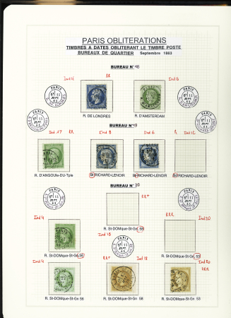 1849-1874, Collection sur les oblitérations de Paris