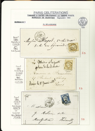 1849-1874, Collection sur les oblitérations de Paris