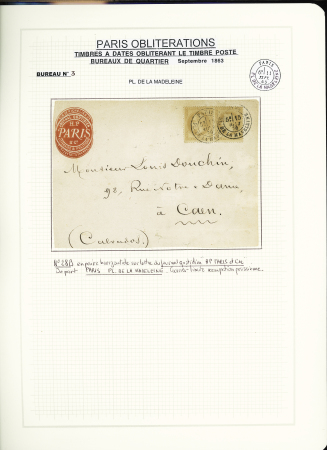 1849-1874, Collection sur les oblitérations de Paris