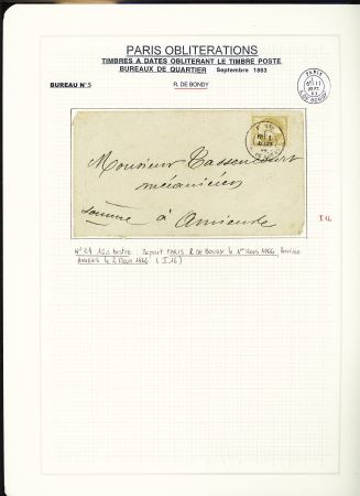 1849-1874, Collection sur les oblitérations de Paris