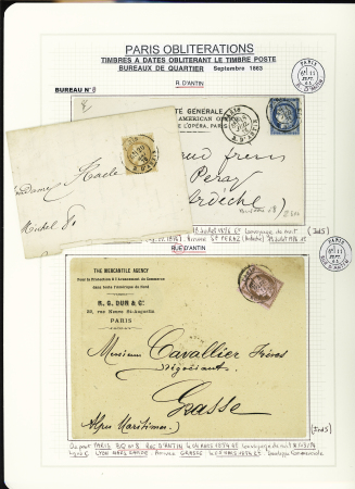 1849-1874, Collection sur les oblitérations de Paris