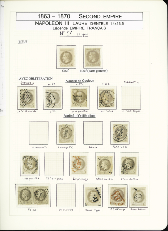 1849-1878, Collection de France très bien présentée