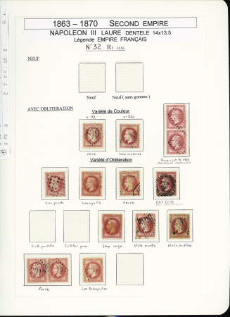 1849-1878, Collection de France très bien présentée