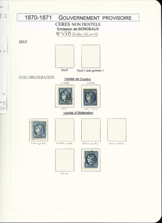 1849-1878, Collection de France très bien présentée