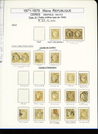1849-1878, Collection de France très bien présentée