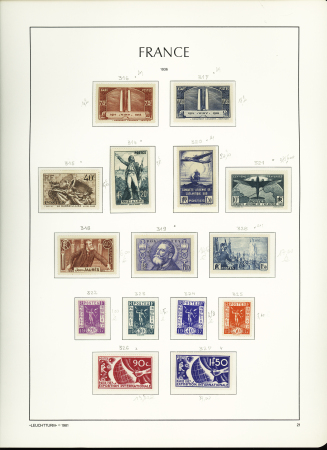 1900-1959, Collection de France en 3 classeurs, avec