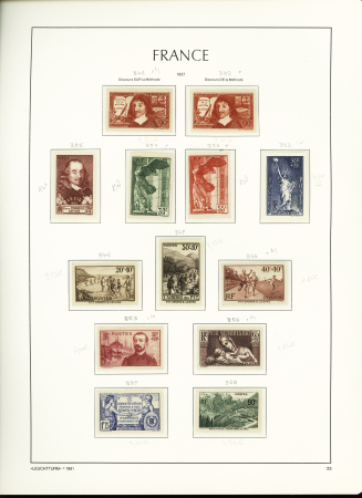 1900-1959, Collection de France en 3 classeurs, avec