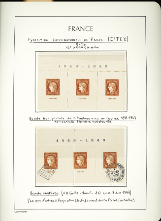1900-1959, Collection de France en 3 classeurs, avec