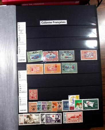 1920-1980, 2 Albums de timbres Croix-Rouge, avec colonies