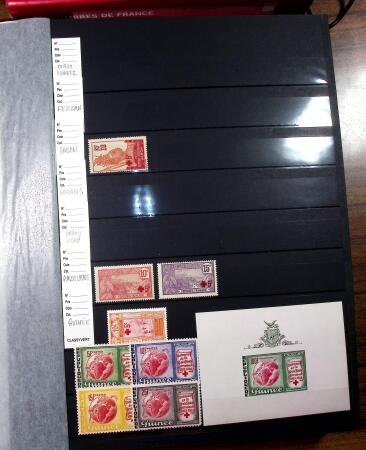 1920-1980, 2 Albums de timbres Croix-Rouge, avec colonies