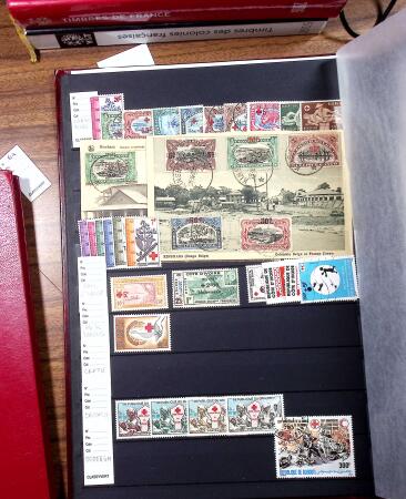 1920-1980, 2 Albums de timbres Croix-Rouge, avec colonies