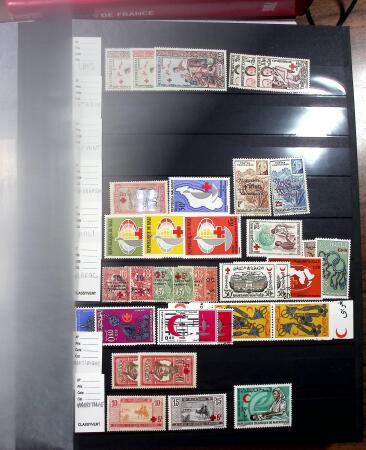 1920-1980, 2 Albums de timbres Croix-Rouge, avec colonies