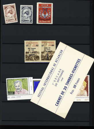 1897-1942, Joli lot de vignettes chamarrées dont Expositions,