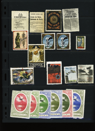 1897-1942, Joli lot de vignettes chamarrées dont Expositions,