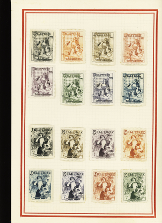 1897-1942, Joli lot de vignettes chamarrées dont Expositions,