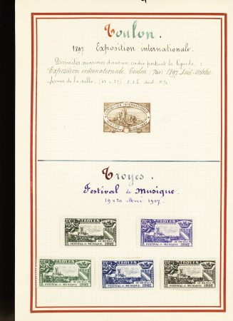 1897-1942, Joli lot de vignettes chamarrées dont Expositions,