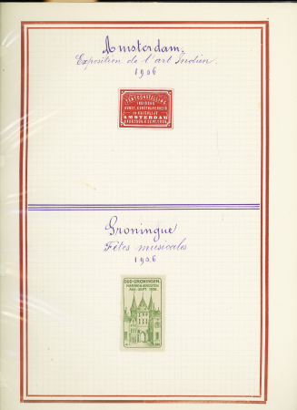 1897-1942, Joli lot de vignettes chamarrées dont Expositions,