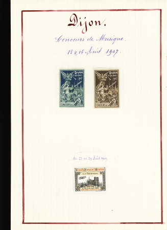 1897-1942, Joli lot de vignettes chamarrées dont Expositions,