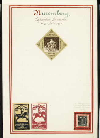 1897-1942, Joli lot de vignettes chamarrées dont Expositions,