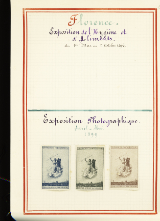 1897-1942, Joli lot de vignettes chamarrées dont Expositions,
