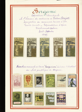 1897-1942, Joli lot de vignettes chamarrées dont Expositions,