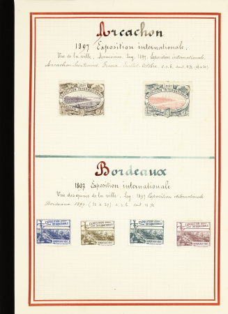 1897-1942, Joli lot de vignettes chamarrées dont Expositions,