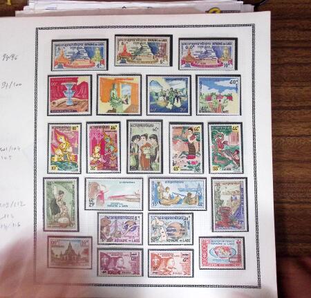 1951-1983, Collection de timbres neufs du LAOS avec