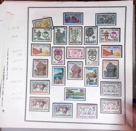 1951-1933, Collection de timbres neufs du CAMBODGE