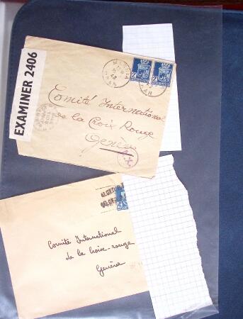 1943-1945, 8 messages Croix-Rouge et 30 lettres lettres