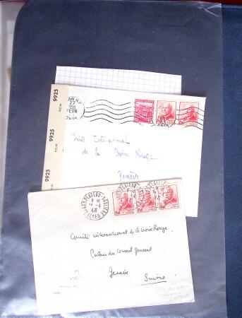 1943-1945, 8 messages Croix-Rouge et 30 lettres lettres