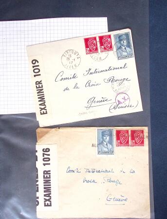 1943-1945, 8 messages Croix-Rouge et 30 lettres lettres
