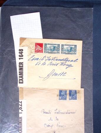 1943-1945, 8 messages Croix-Rouge et 30 lettres lettres