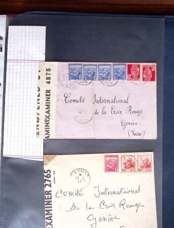 1943-1945, 8 messages Croix-Rouge et 30 lettres lettres