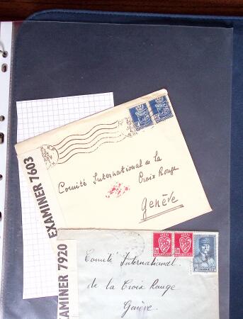 1943-1945, 8 messages Croix-Rouge et 30 lettres lettres