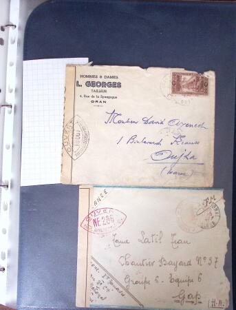 1940-1945, 47 lettres avec censures partant d'Algérie