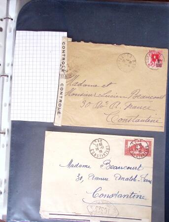 1940-1945, 47 lettres avec censures partant d'Algérie