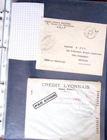 1940-1945, 47 lettres avec censures partant d'Algérie