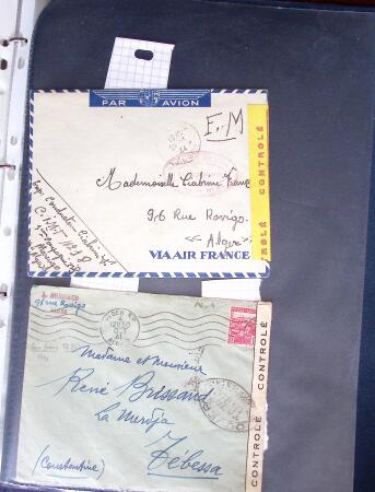 1940-1945, 47 lettres avec censures partant d'Algérie