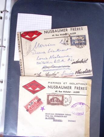 1940-1945, 47 lettres avec censures partant d'Algérie