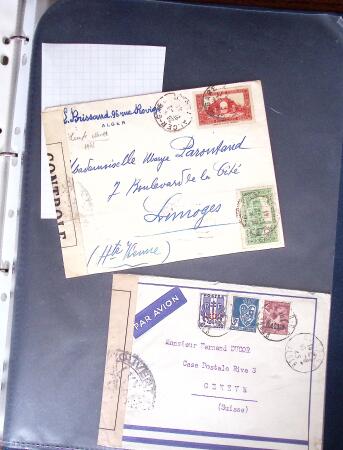 1940-1945, 47 lettres avec censures partant d'Algérie