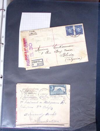 1940-1945, 47 lettres avec censures partant d'Algérie
